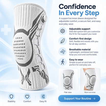 🦵 FlexGuard™ Adjustable Knee Support – Smart Compression Brace for Active Movement & Daily Comfort