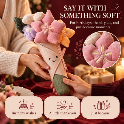 🌸 HugBloom™ Plush Flower Bouquet – Soft Smiling Flower Gift