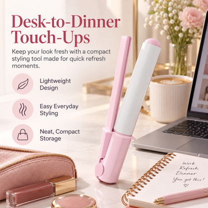 Mini Hair Straightener & Curling Iron – Portable 2-in-1 Styling Tool for Bangs, Short Hair & Quick Touch-Ups, Compact Travel Hair Styler for Women