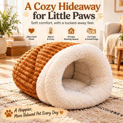 🐾 CozyNest Plush Pet Bed – Ultra-Cozy Cave Hideaway for Dogs & Cats 💤