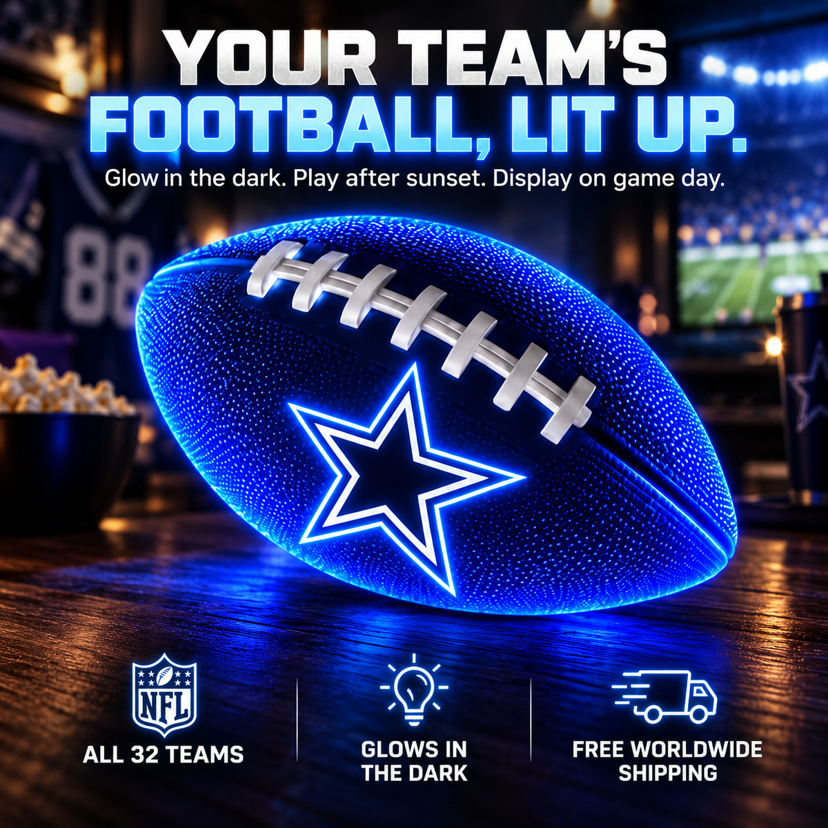 🏈 GlowRush™ Light-Up Football Keep The Game Going After Dark