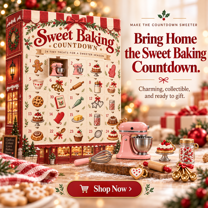 Christmas Baking Advent Calendar 2026 – 24 Days of Mini Baking-Themed Surprises, Cute Kitchen Collectibles, Holiday Countdown Calendar, Christmas Gifts for Bakers & Baking Lovers