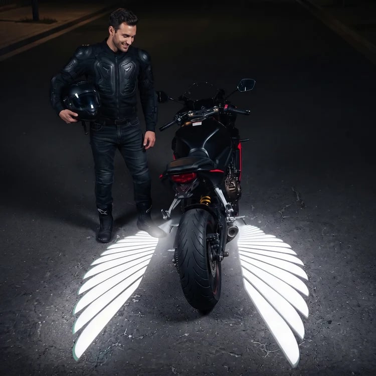 Angel White angel wing motorcycle projector lights