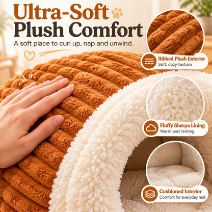 🐾 CozyNest Plush Pet Bed – Ultra-Cozy Cave Hideaway for Dogs & Cats 💤