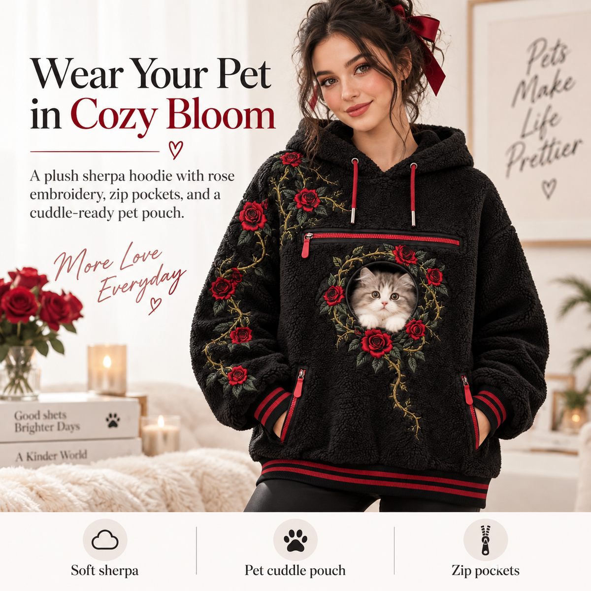 🐾 HOT SALE | CozyCarry™ Pet Carrier Hoodie – Hands-Free Dog & Cat Carrier Hoodie for Walks, Travel & Cuddles