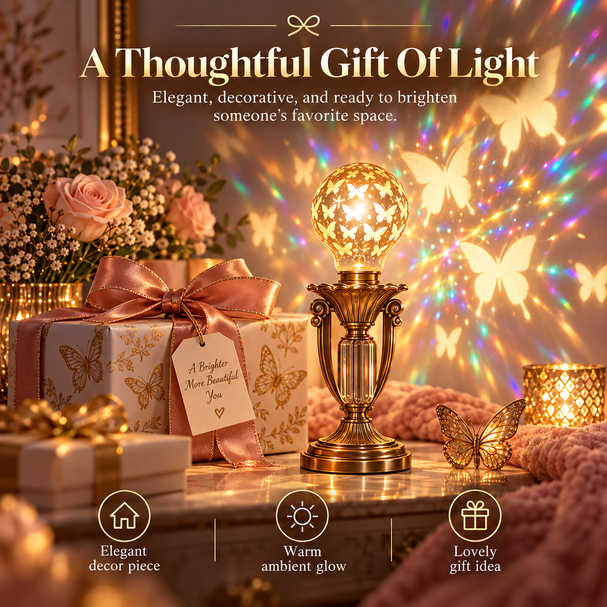 🦋 ButterflyGlow™ Projection Bulb – Dreamy Wall Art Light for Elegant Home Ambience