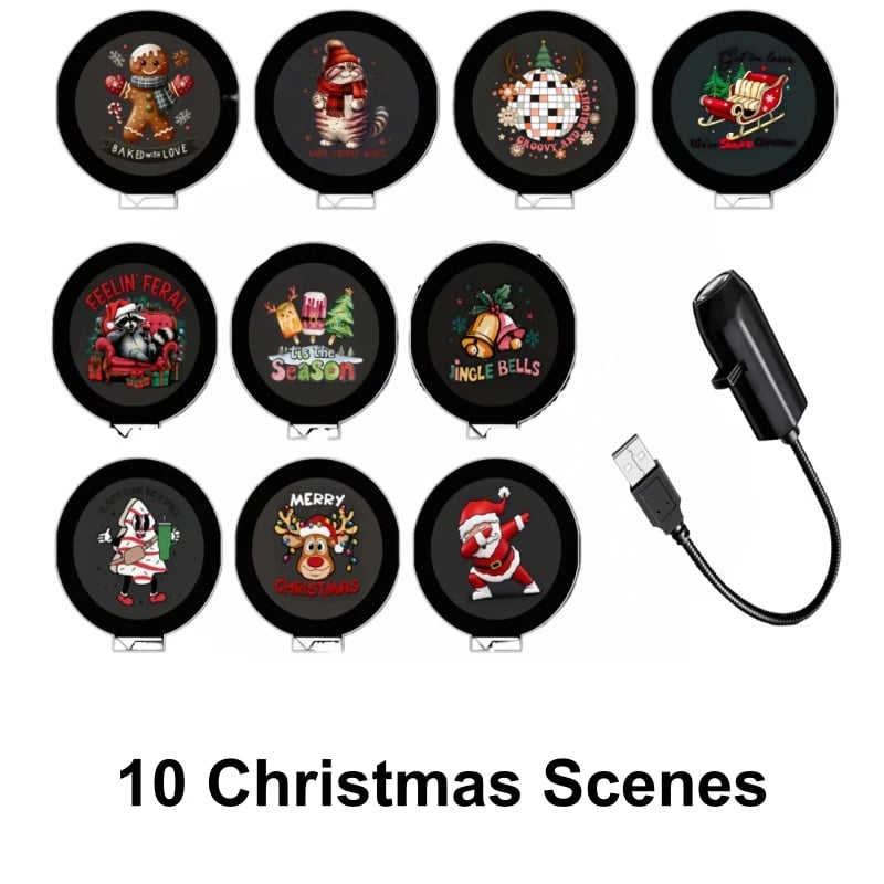 🔥Last Day 50% OFF-Plug-&-Play HD Christmas Projector – 6 or 10 Festive Scenes
