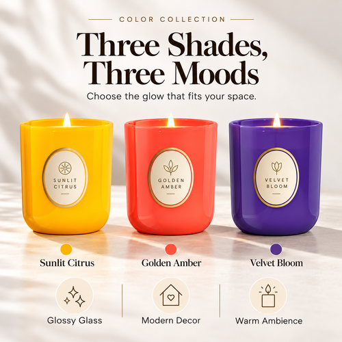 ✨ AuraGlow™ Luxury Candle Set – 3-Piece Scented Candles for Cozy Home Ambience