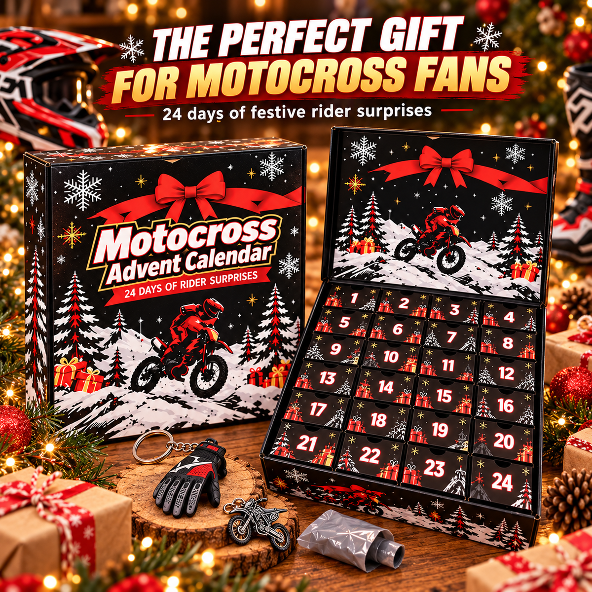 🏍️ MotoRush™ 24-Day Motocross Advent Calendar – Daily Rider Surprises for Bike Fans
