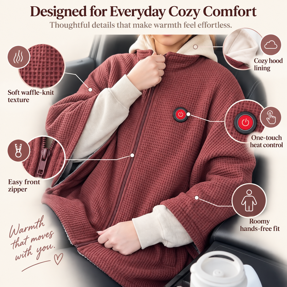 🔥 HeatHug™ Fast-Heating Wearable Blanket