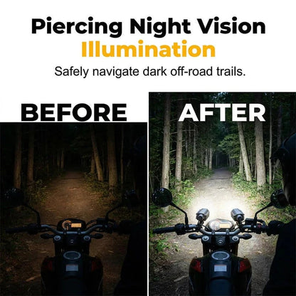 💯⏰Universal Motorcycle LED Spotlight Dual Color Auxiliary Driving Light