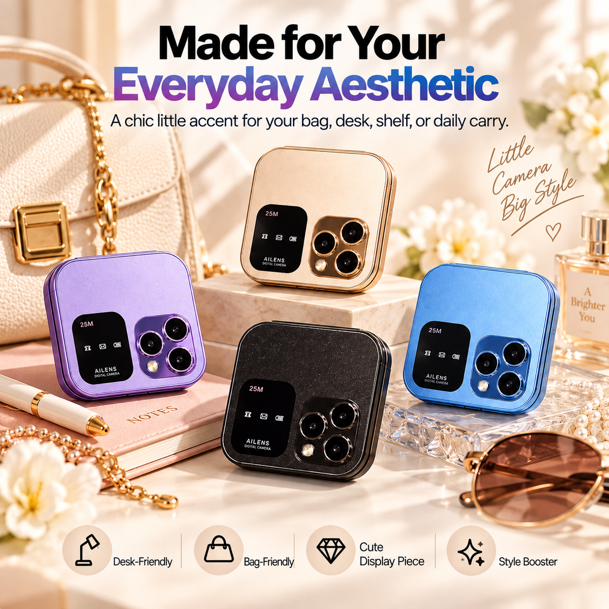 📱 MiniMuse™ Pocket Phone  – Stylish Mini Camera-Inspired Accessory for Everyday Carry