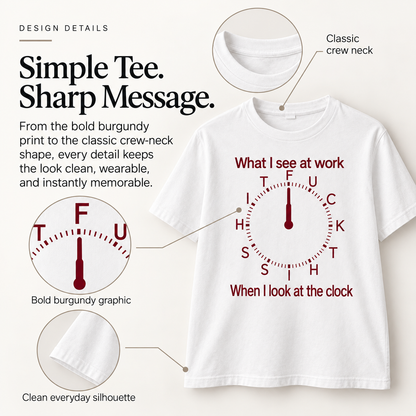 😂 ClockOut™ Office Humor T-Shirt – Funny Workday Graphic Tee for Coffee Breaks, Coworkers & Casual Days