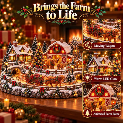 🤠 Highland Cow Christmas Farm Village – Lighted Farmhouse Holiday Décor 🎄✨