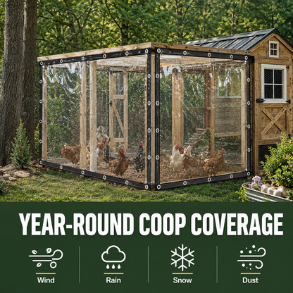🌧️ ClearShield Pro™ Waterproof Tarp – Reinforced Clear Cover with Grommets
