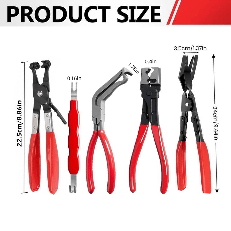 🔧 5-Piece Hose Clamp Pliers Set – Automotive Hose Clamp Removal Tool Kit