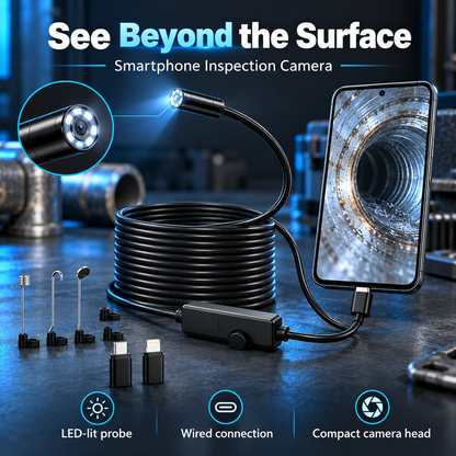 🔧ScopePro™ HD Inspection Camera – See Inside Tight Spaces 🔍