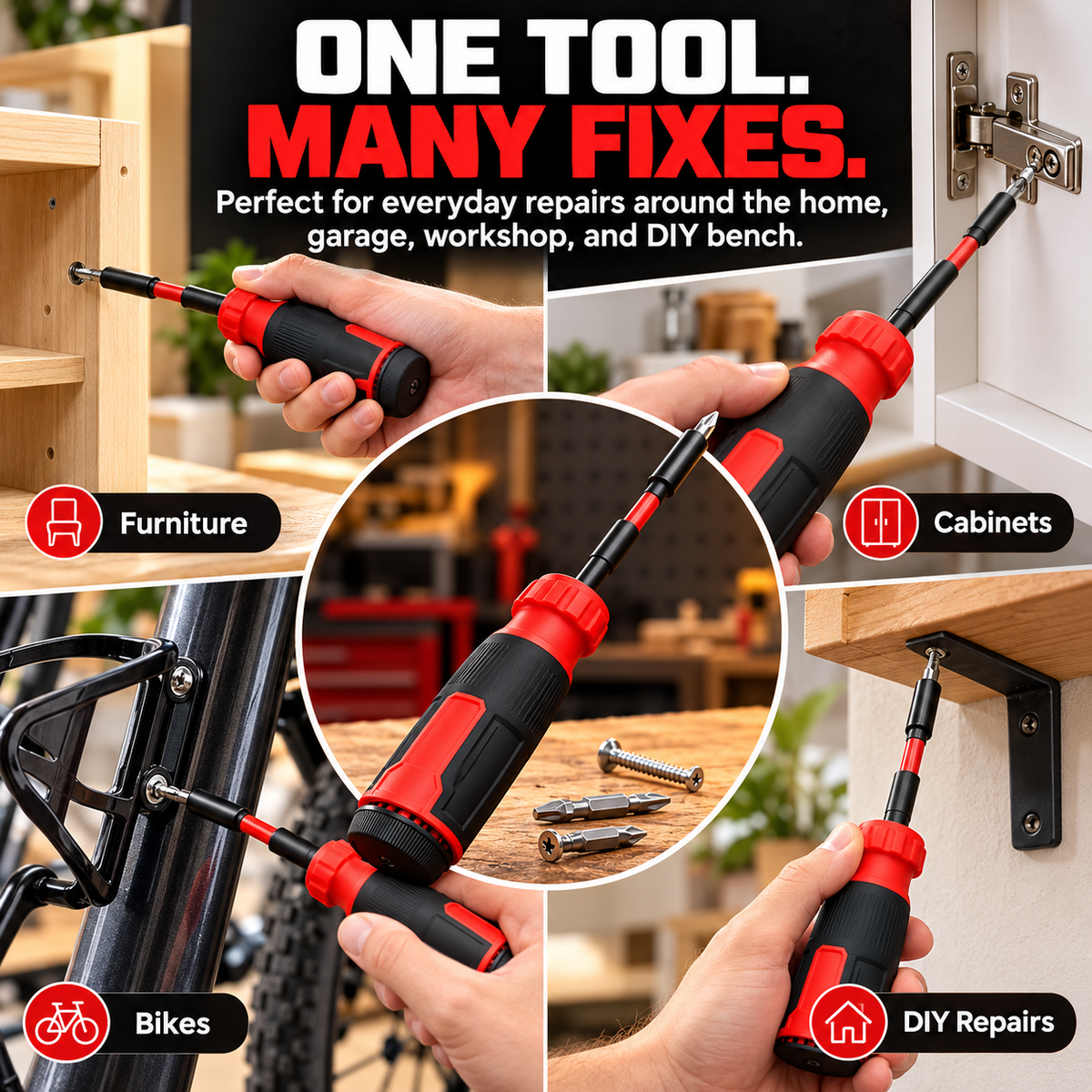 🔧 FixPro™ Extendable Multi-Bit Screwdriver – All-in-One Precision Repair Tool