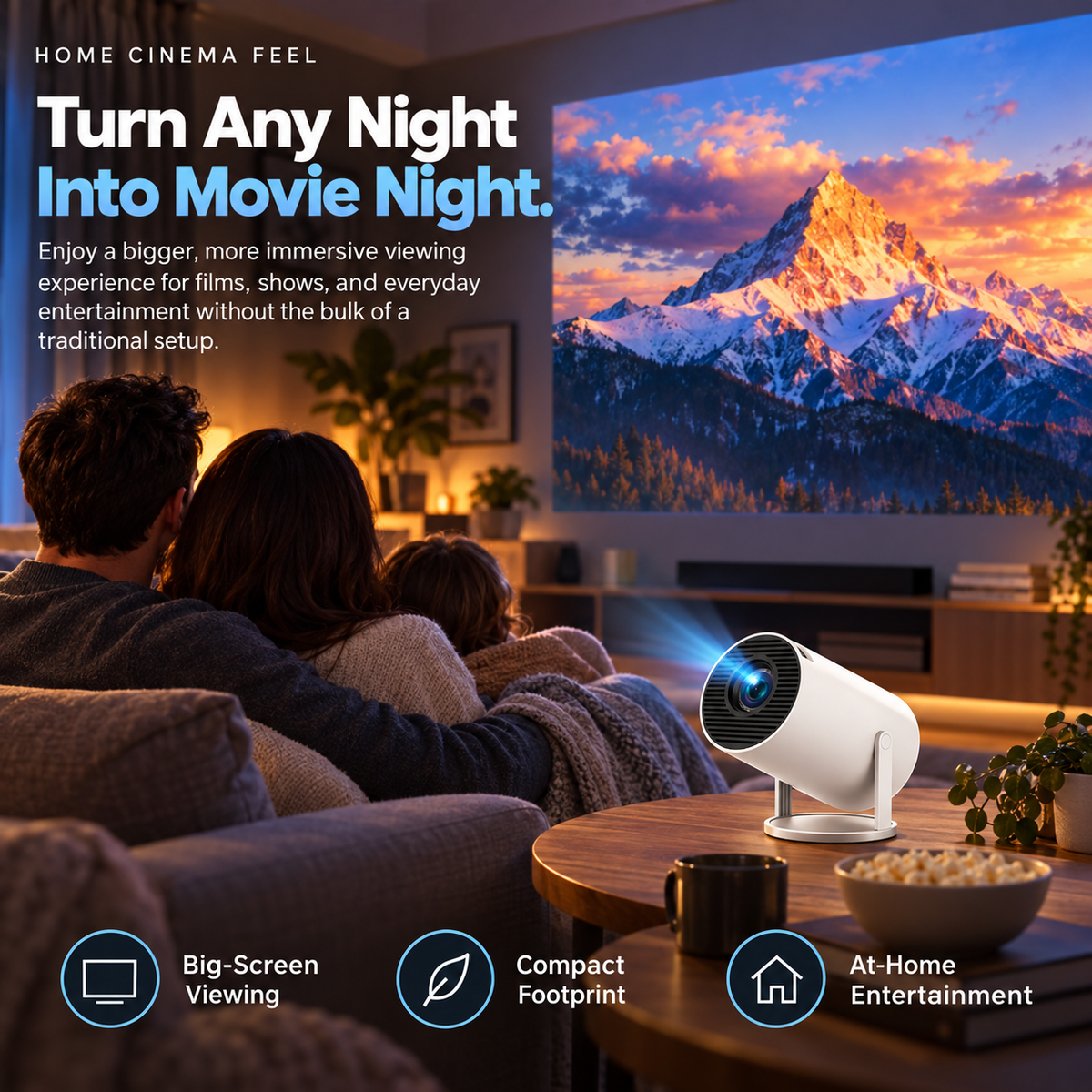 🎬 CineGo™ Mini Projector – Portable HD Home Theater Projector for Movies, Gaming & Outdoor Fun
