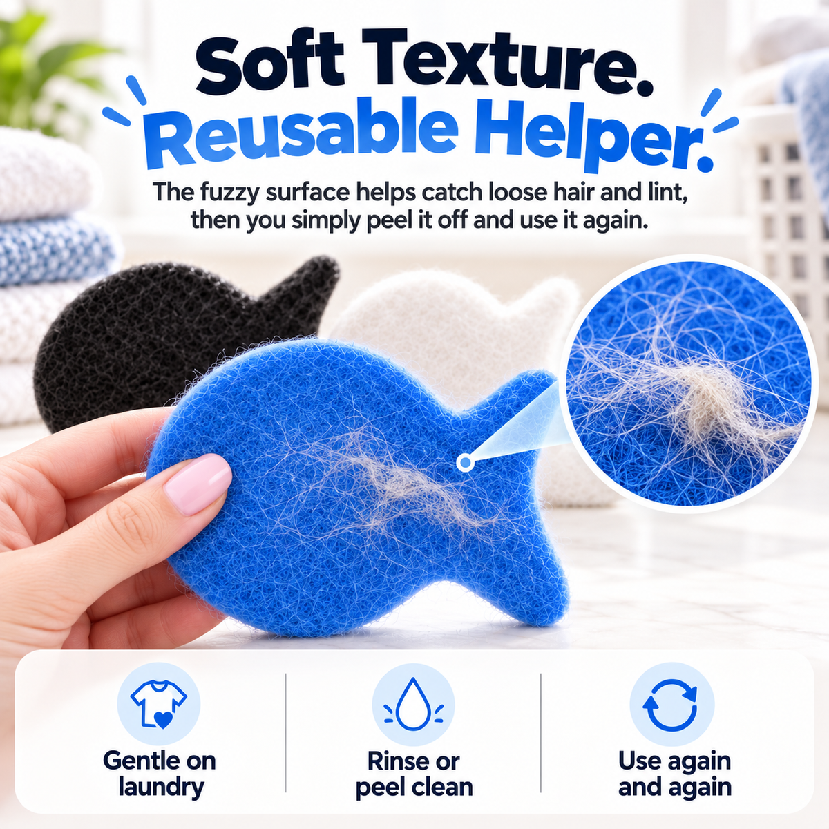 🐾 FurFish™ – Reusable Laundry Pet Hair Remover