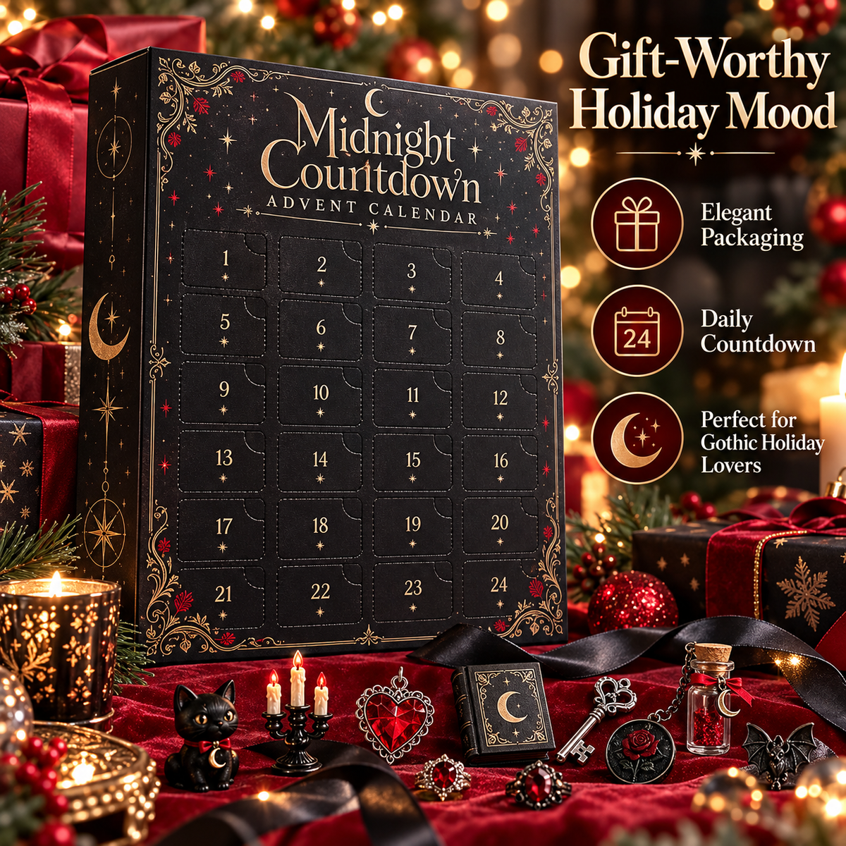 🖤🌙 Midnight Countdown – 24 Days of Gothic Surprises | Christmas Advent Calendar 🎁