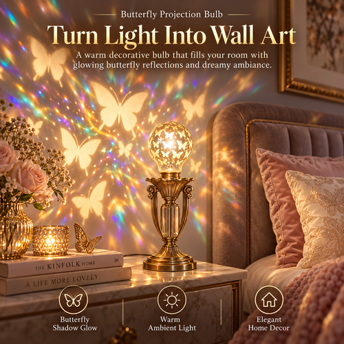 🦋 ButterflyGlow™ Projection Bulb – Dreamy Wall Art Light for Elegant Home Ambience