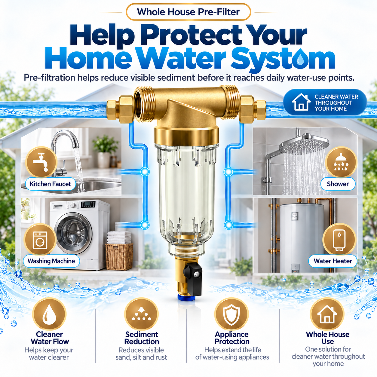 SimPure DC5P/S Whole House Water Pre-Filter