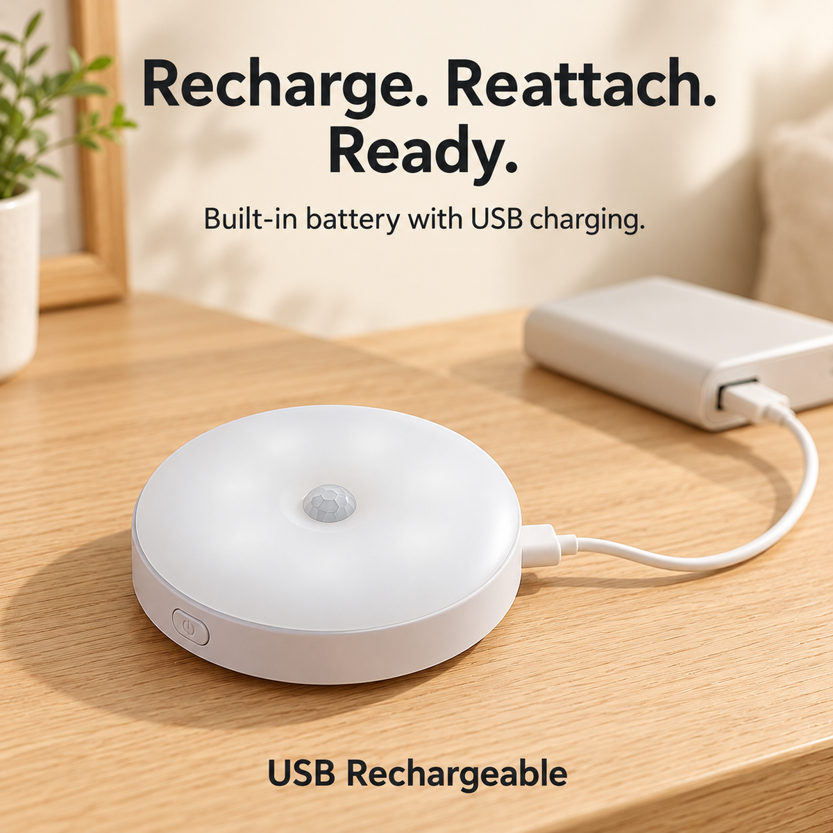 Rechargeable Motion Sensor Night Light – Magnetic Mount & 3 Light Colors - 7