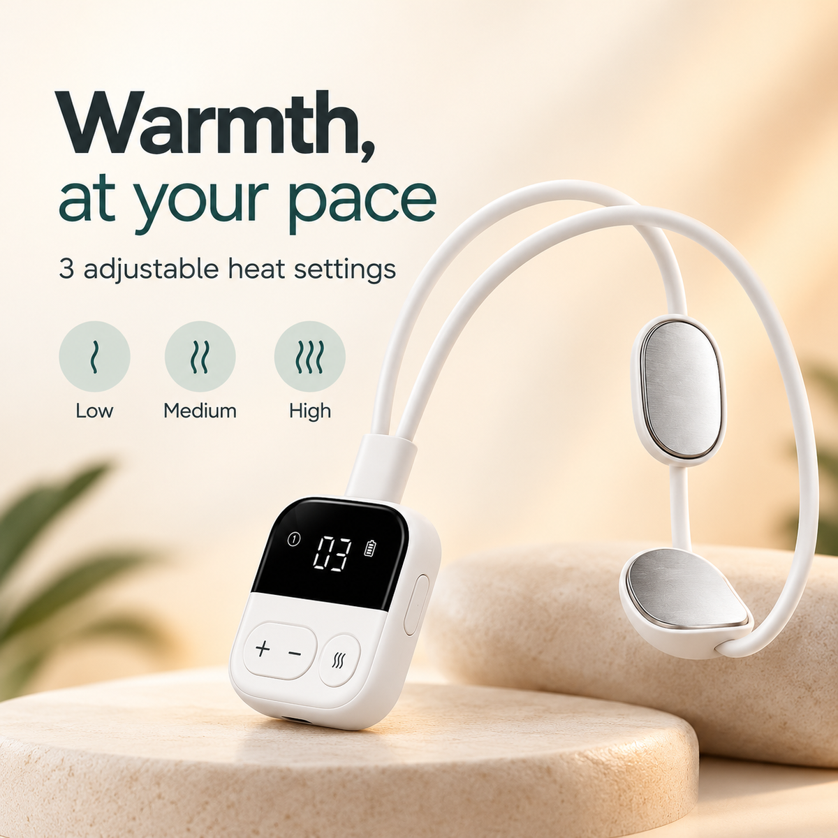 🌿 Cordless Pulse Neck Massager with Heat