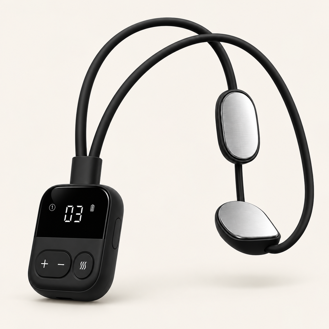 Black cordless pulse neck massager