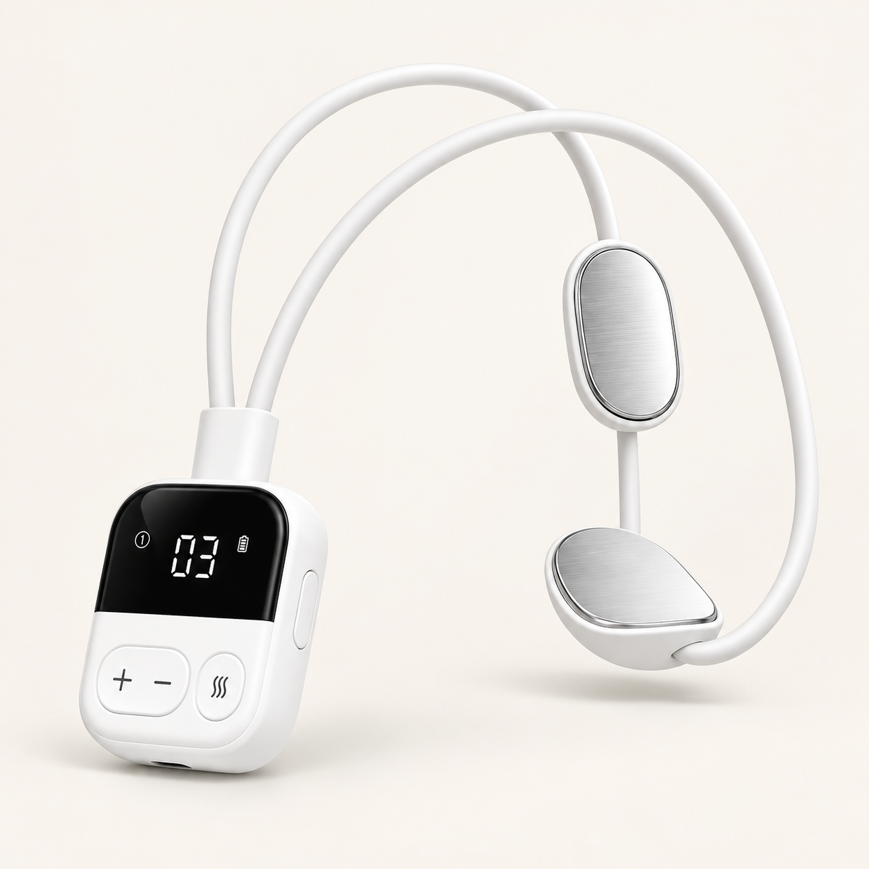 White cordless pulse neck massager