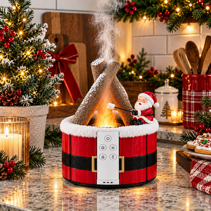 🎄 GingerGlow™ Christmas Fireplace Diffuser – LED Flame & Aromatherapy