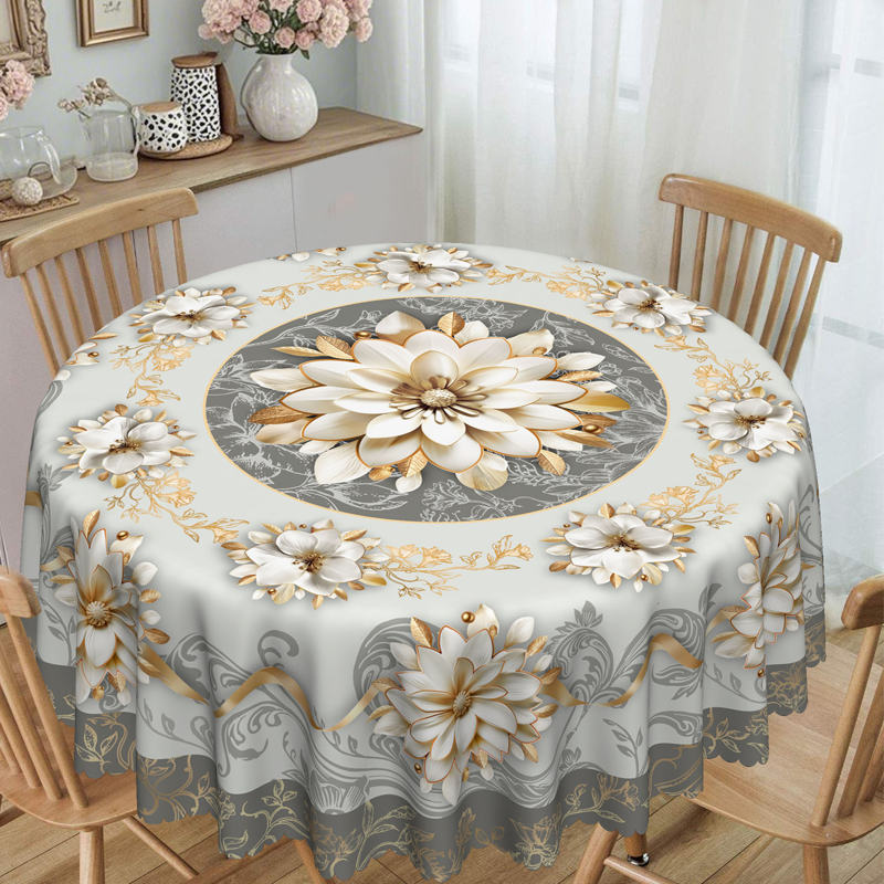 ⏳Limited-time 50% off⏰Elegant Waterproof Embossed Floral Tablecloth💮