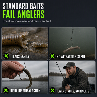 🎣 BiteTrigger™ Simulation Earthworm Lures – Scented Ribbed Soft Baits with Lifelike Action