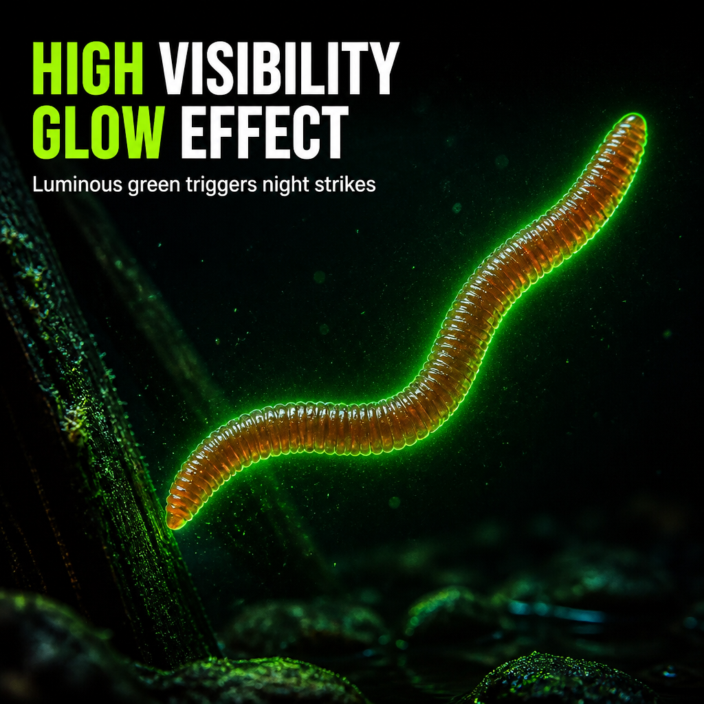 🎣 BiteTrigger™ Simulation Earthworm Lures – Scented Ribbed Soft Baits with Lifelike Action