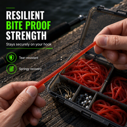 🎣 BiteTrigger™ Simulation Earthworm Lures – Scented Ribbed Soft Baits with Lifelike Action