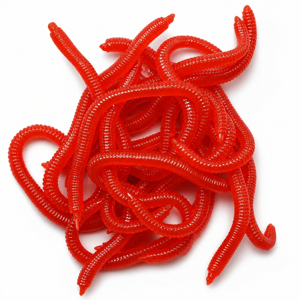 🎣 BiteTrigger™ Simulation Earthworm Lures – Scented Ribbed Soft Baits with Lifelike Action