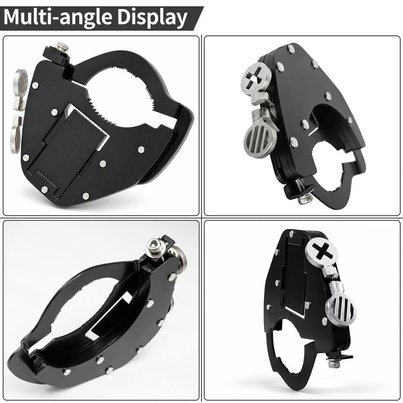 Motorcycle throttle lock shown from multiple angles