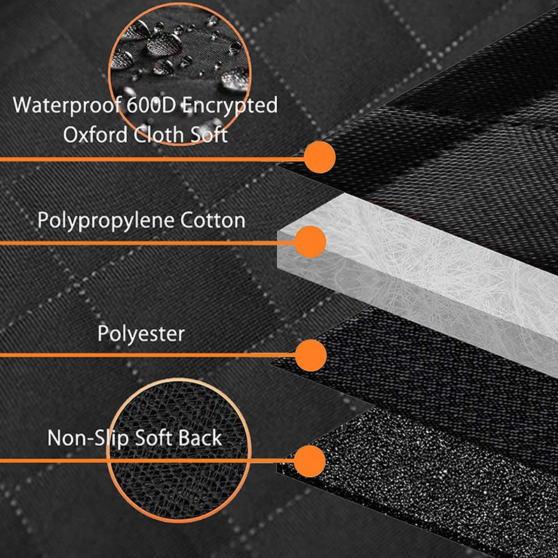 Waterproof dog car seat cover, black and orange - product image 7
