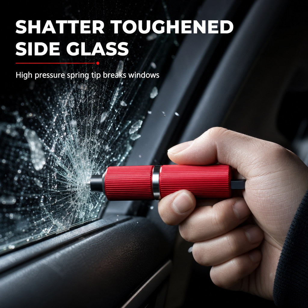 🚨 2-in-1 Car Escape Tool – Mini Window Breaker & Seatbelt Cutter