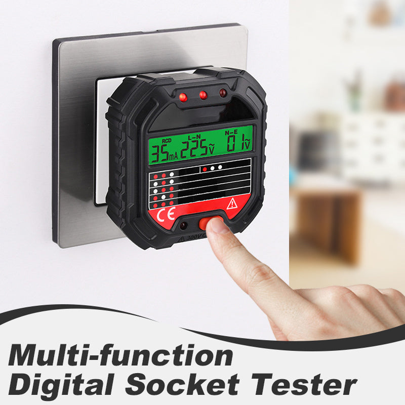 ⚡🔌50% OFF NOW! Digital Outlet Wiring Tester – Multi-function Socket Tester with LCD Display, RCD Test, Check Wiring Faults for Home & Electrician Use